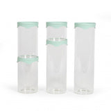 Set de 5 bocaux de conservation - LIVOO - MEN399 - 450 ml - Verre borosciliate - Couvercle en silicone et verre