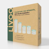 Set de 5 bocaux de conservation - LIVOO - MEN399 - 450 ml - Verre borosciliate - Couvercle en silicone et verre