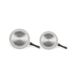 Set de 2 poeles aspect pierre - LIVOO - MEN124GR - Revetement antiadhésif - Ř 24 et 28 cm - Manche silicone - Tous feux