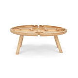 Plateau apéritif - LIVOO - MES150 - Bois d'hévéa - Plateau séparateur - 4 encoches pour verres - Pieds pliables