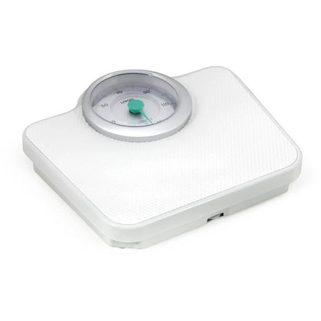 Pese-personne mécanique rétro - LIVOO - DOM490 - Sans pile - Max 136 kg - Métal antidérapant - Blanc
