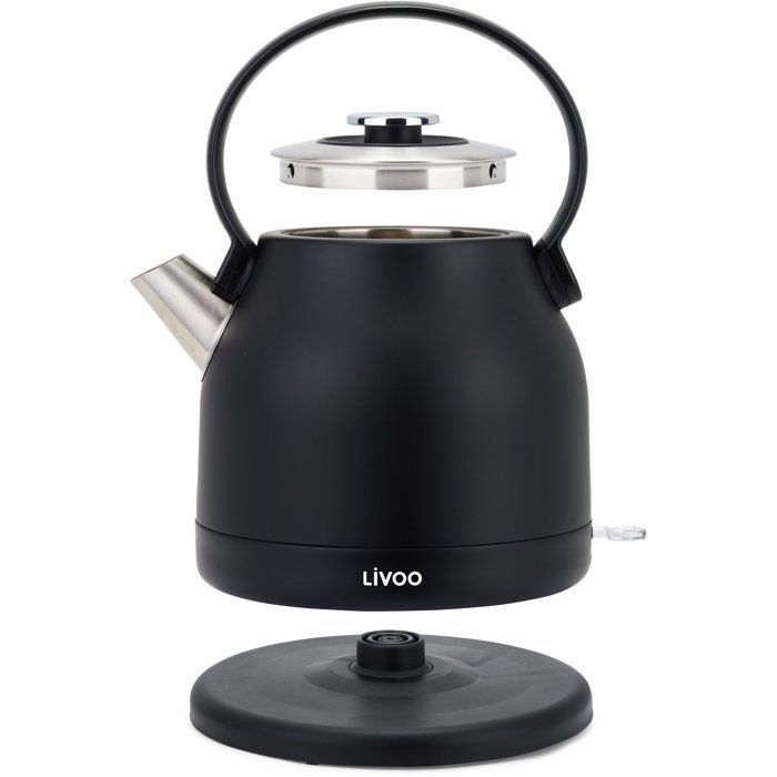 Bouilloire rétro - LIVOO - DOD202N - 2200 W - 1,5 L - Socle 360° - Noir