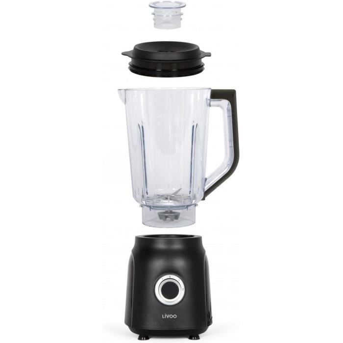Blender - LIVOO - 1,5 L - 600 W - 22 000 tours/min - 2 vitesses - Noir