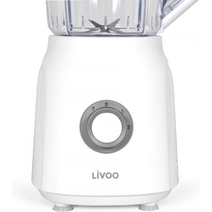 Blender - LIVOO - 1,5 L - 600 W - 22 000 tours/min - 2 vitesses - Turbo blanc