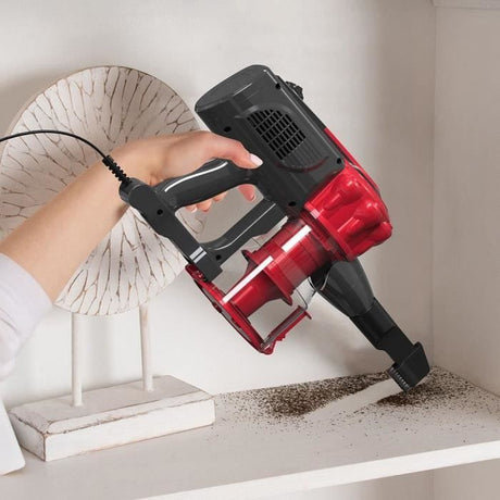 Aspirateur Balai Filaire - LIVOO DOH142 - 600 W - 12 kPa - 82 dB - Cyclonique - 0,55 L - Rouge