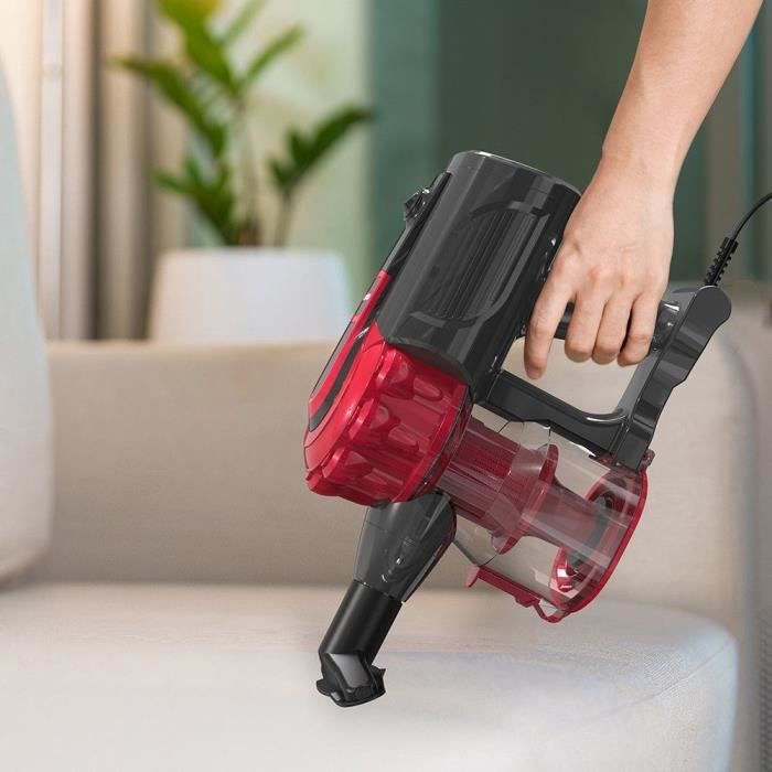 Aspirateur Balai Filaire - LIVOO DOH142 - 600 W - 12 kPa - 82 dB - Cyclonique - 0,55 L - Rouge