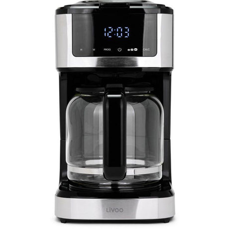 Cafetiere électrique programmable - LIVOO - DOD208 - 900 W - 1,8 L - 12 a 15 tasses - Noir
