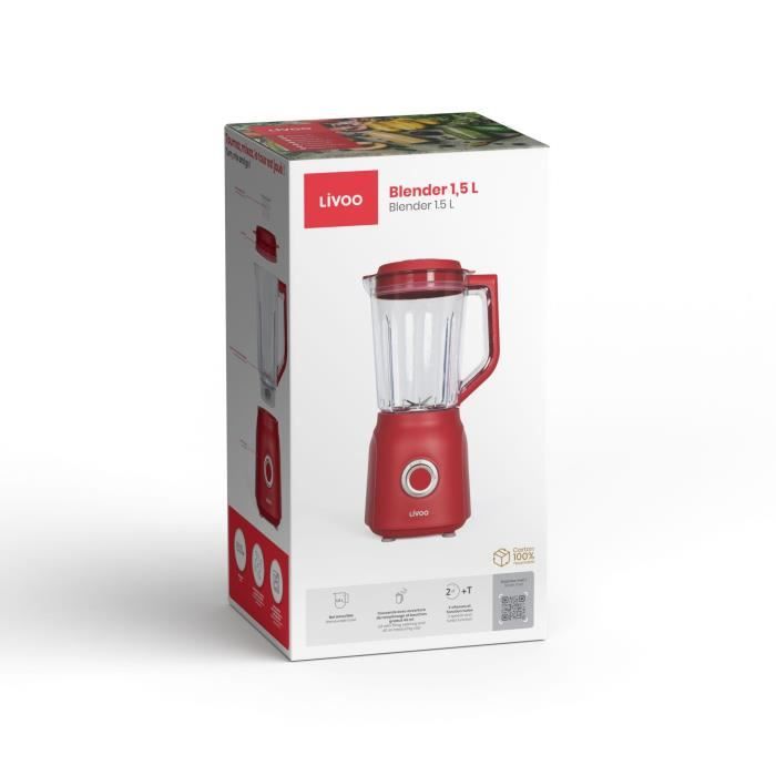 Blender - LIVOO - DOP242R - Rouge chili et tranparent