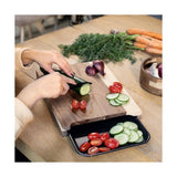 Planche a découper - LIVOO - MES155 - Bois acacia FSC - 36,5 x 27,5 cm - Bac récupérateur amovible