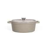 Cocotte ovale - LIVOO - MEP129G - 4,5 L - Fonte émaillée - Couvercle avec picots - Tous feux - 29 x 22 cm