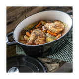 Cocotte ovale - LIVOO - MEP129N - 4,5 L - Fonte émaillée - Couvercle avec picots - Tous feux - 29 x 22 cm