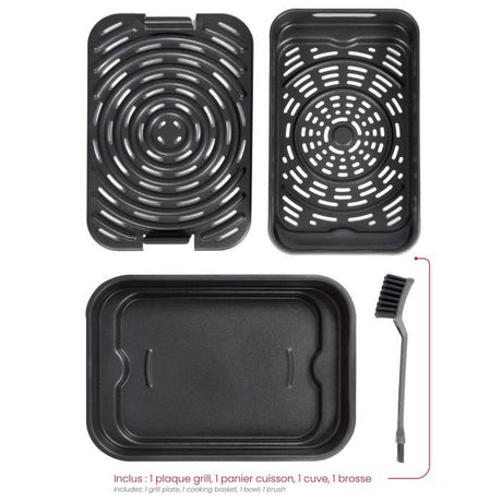 Friteuse sans huile et grill - LIVOO - Livoo x Marmiton - DOC305 - 6 L - 1500-1700 W - 2 en 1 - 8 programmes - 4 réglages de chauffe