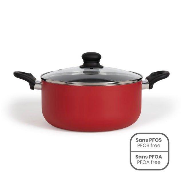 Faitout - LIVOO - MEP150R - 24 cm - Antiadhésif sans PFOA ni PFOS - Poignées silicone - Tous feux dont induction