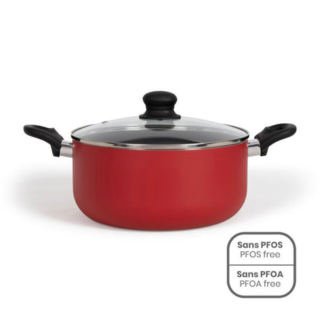 Faitout - LIVOO - MEP150R - 24 cm - Antiadhésif sans PFOA ni PFOS - Poignées silicone - Tous feux dont induction