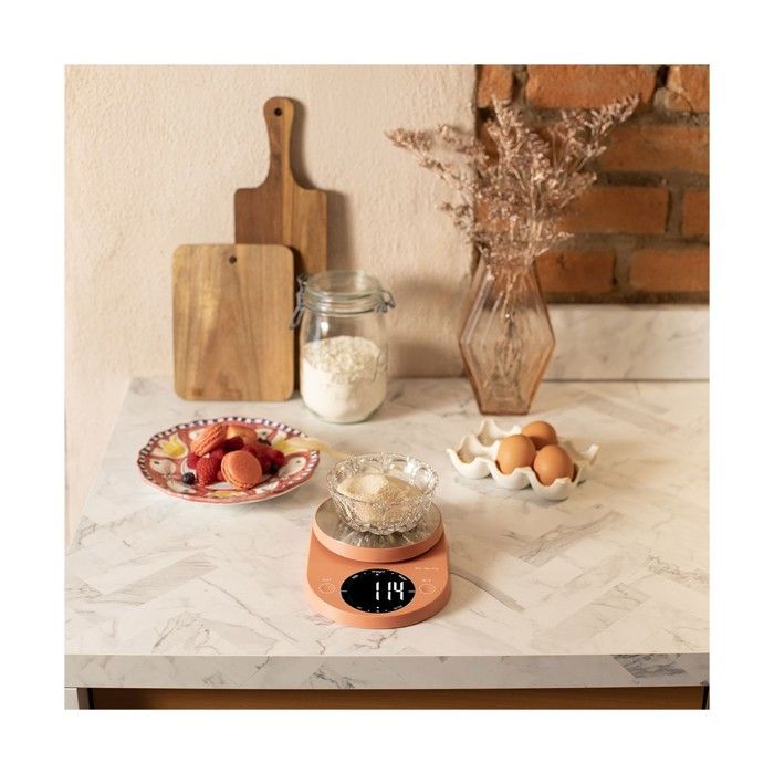 Balance de cuisine électronique - LIVOO - DOM493T - Max. 5 kg - 4 unités de mesure - Touches sensitives - Ecran LCD rétroéclairé