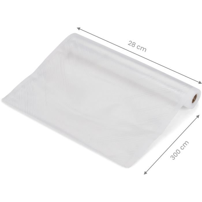 Set de 2 rouleaux universels pour mise sous vide - LIVOO - DOM505 - 2 rouleaux - 28 cm x 3 m - Compatibles machines universelles