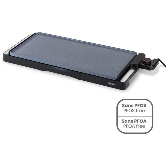 Plancha revetement céramique - LIVOO - DOC320 - 2200W - Plaque amovible en  fonte d'aluminium - Thermostat ajustable