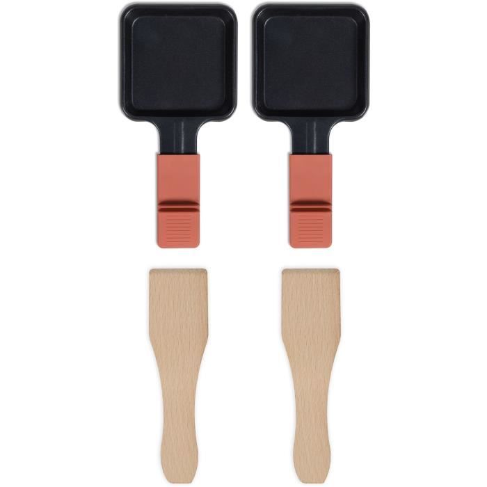 Raclette 2 personnes connectable - LIVOO - DOC310R - 450W - 2 personnes - Thermostat automatique - 2 spatules en bois et 2 caquelons