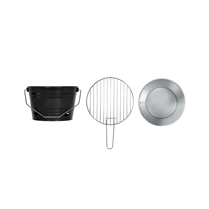 Barbecue a charbon portable - LIVOO - DOC327N - ø27 cm - Grille en acier chromé - Hauteur 24 cm - Pieds pliables - Poignées