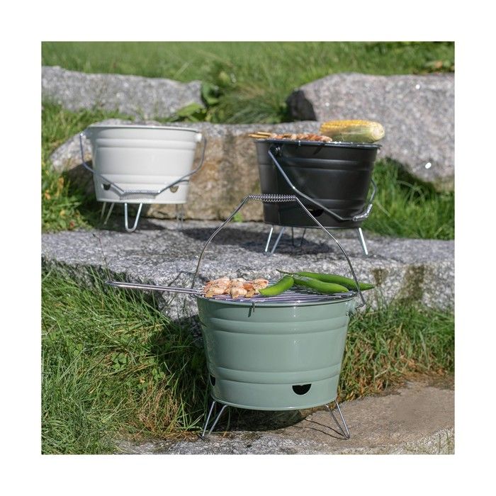 Barbecue a charbon portable - LIVOO - DOC327N - ø27 cm - Grille en acier chromé - Hauteur 24 cm - Pieds pliables - Poignées