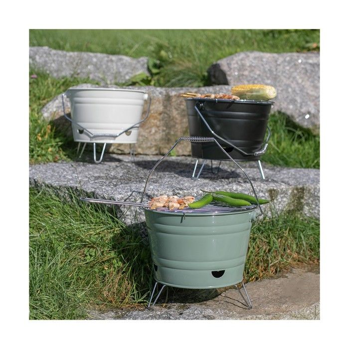 Barbecue a charbon portable - LIVOO - DOC327V - ø27 cm - Grille en acier chromé - Hauteur 24 cm - Pieds pliables - Poignées