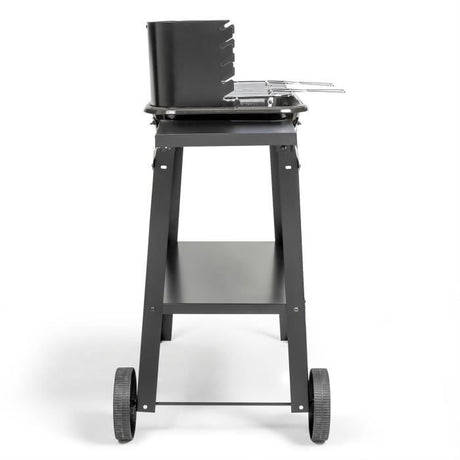 Barbecue a charbon - LIVOO - DOC328 - Inox - Surface de cuisson 48,5 x 28,8 cm - Hauteur réglable 70-84 cm