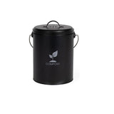 Seau a compost de cuisine - LIVOO - MES154N - 6 L - Ř18 cm - Hauteur 23 cm - Corps et couvercle en métal - Filtre charbon
