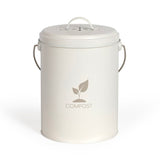 Seau a compost de cuisine - LIVOO - MES154C - 6 L - Ř18 cm - Hauteur 23 cm - Corps et couvercle en métal - Filtre charbon