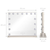 Miroir de maquillage Hollywood - LIVOO - DOS207 - 56 x 44 cm - 15 LEDs - 3 modes lumineux - Blanc