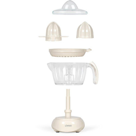Presse-agrumes électrique - LIVOO - DOD131C - 25 W - 1 grand cône et 1 petit cône - 700 ml - Blanc cassé