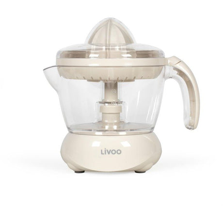 Presse-agrumes électrique - LIVOO - DOD131C - 25 W - 1 grand cône et 1 petit cône - 700 ml - Blanc cassé