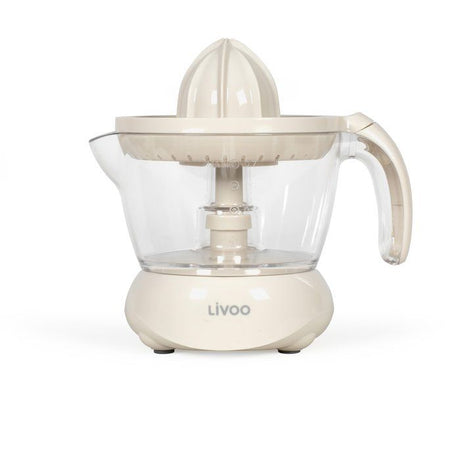 Presse-agrumes électrique - LIVOO - DOD131C - 25 W - 1 grand cône et 1 petit cône - 700 ml - Blanc cassé