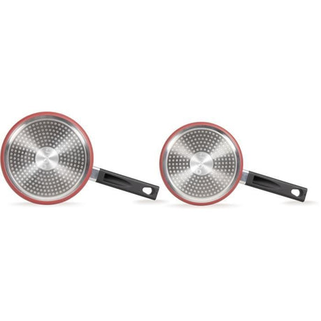 Set de 2 casseroles - LIVOO - MEP154R - Antiadhésif sans PFOA - Manche silicone - Tous feux