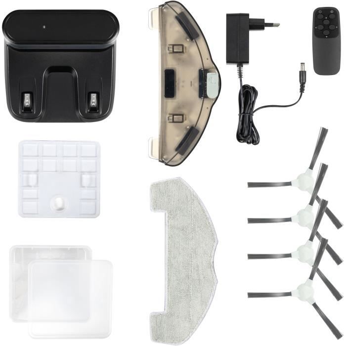 Aspirateur Robot laveur connecté - LIVOO - DOH145 WASH'UP - 1000 Pa - 70 min - 2 réservoirs - Noir