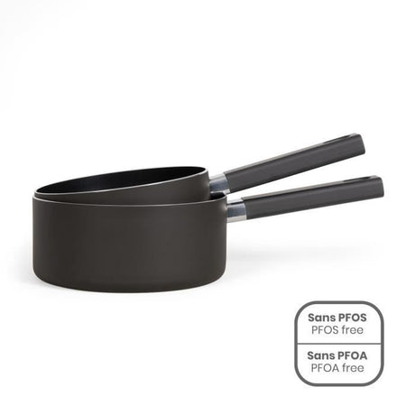 Set de 2 casseroles - LIVOO - MEP154N - Antiadhésif sans PFOA - Manche silicone - Tous feux