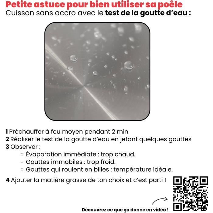 Wok en acier inoxydable - LIVOO - MEP162 - Ř 28 cm - Acier inoxydable - Tous feux dont induction et four - Made in France