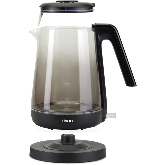 Bouilloire - LIVOO - DOD216N - 2200 W - 1,7 L - Verre / Noir