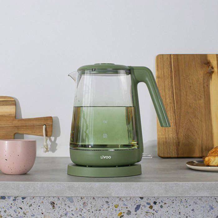 Bouilloire - LIVOO - DOD216V - 2200 W - 1,7 L - Verre / Vert
