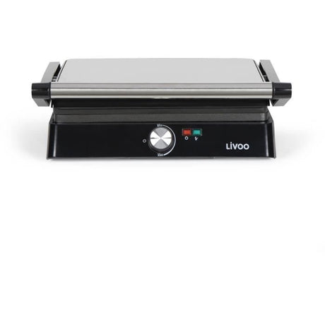 Grill viande et panini - LIVOO - DOC223 - 2200W - 2 plaques - Antiadhésif - Surface de cuisson de 29 x 23 cm - Témoins lumineux