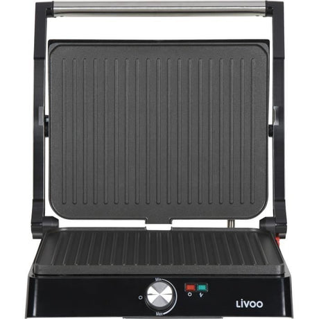 Grill viande et panini - LIVOO - DOC223 - 2200W - 2 plaques - Antiadhésif - Surface de cuisson de 29 x 23 cm - Témoins lumineux