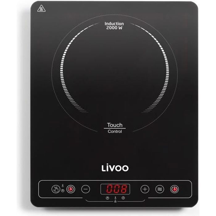LIVOO DOC235 Plaque a induction Simple - 22cm - de 60∞ a 240∞ - Noir