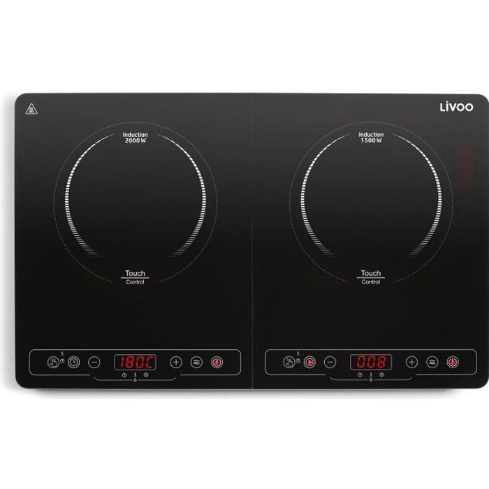 LIVOO DOC236 Double Induction Hob - 22cm - 60° to 240° - Black