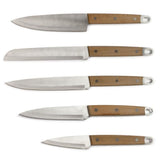 Set de 5 couteaux - LIVOO - MEC129 - Couteaux : chef, a pain, de cuisine, tranchelard et office - Acier inoxydable - Manche en hetre