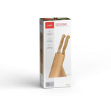 Set de 6 couteaux a steak avec support - LIVOO - MEC133 - 11 cm - Acier inoxydable - Epaisseur 1,2 mm - En bois d'acacia - 3 rivets