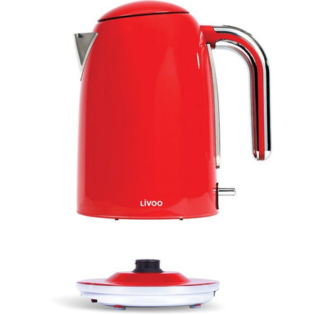 Bouilloire rétro - LIVOO - DOD180R - 2200 W - 1,7 L - Socle 360° - Rouge