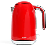 Bouilloire rétro - LIVOO - DOD180R - 2200 W - 1,7 L - Socle 360° - Rouge