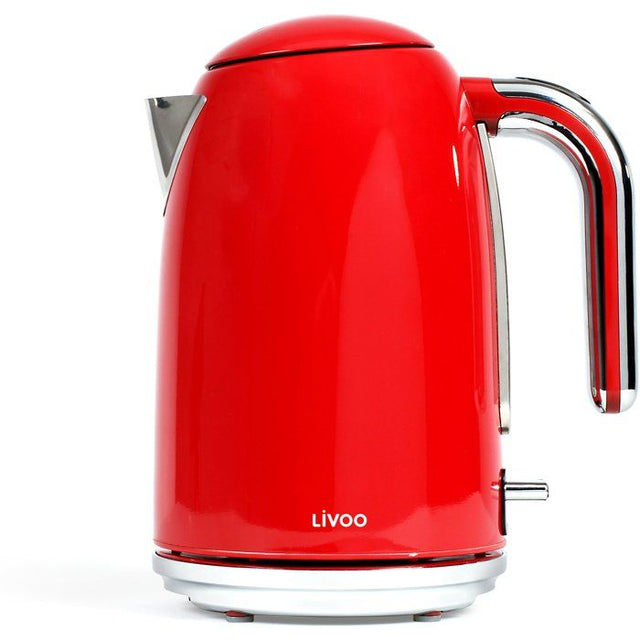 Bouilloire rétro - LIVOO - DOD180R - 2200 W - 1,7 L - Socle 360° - Rouge