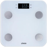 Pese-personne impédancemetre - LIVOO - DOM427W - 7 indicateurs - Max 180 kg - 13 profils - LCD - Marche et arret auto - Blanc
