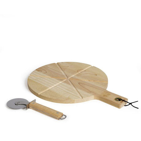 Set a pizza - LIVOO - MES138 - 40 x 30 x 1,5 cm - 1 roulette a pizza - En bois d'hévéa