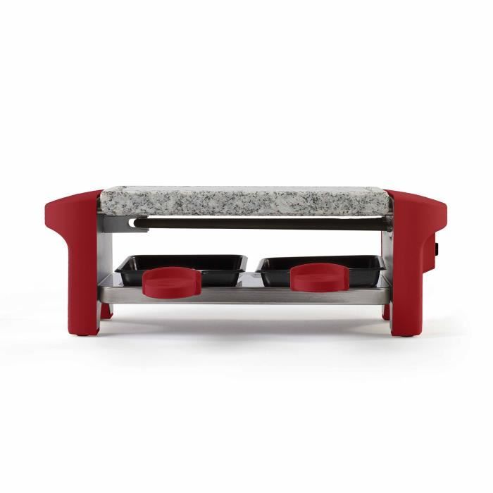 Appareil a raclette LIVOO DOC156RC - 2 personnes - 350W - Plateau en granite - Rouge chili